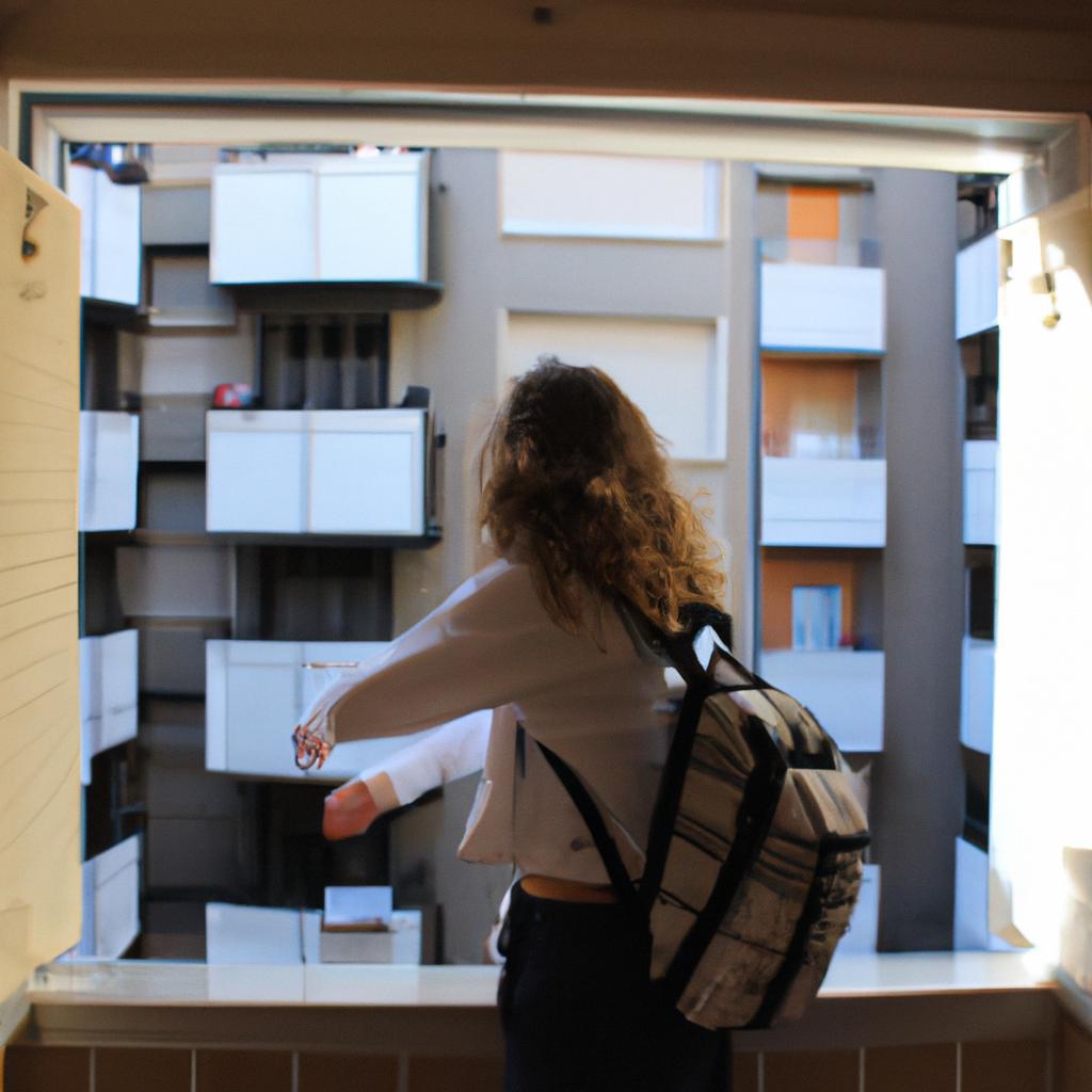 Person exploring Barcelona apartment amenities